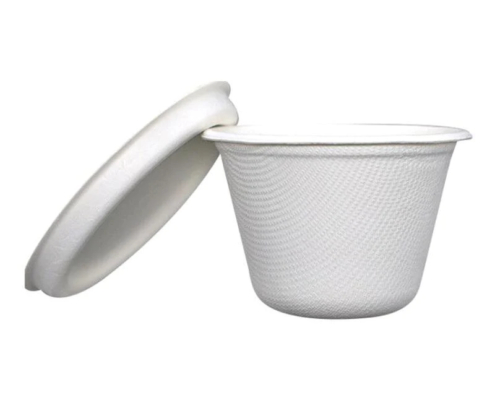 Mannbiotech - 1OZ 2OZ 4OZ Compostable Disposable Bagasse Take Away Cups with Lid