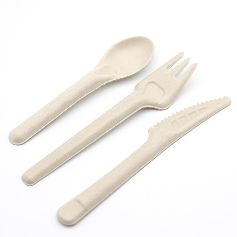 Mannbiotech - Biodegradable 6 Inch Disposable Sugarcane Bagasse Cutlery