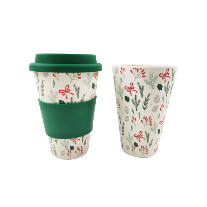 Mannbiotech - 16 oz Biodegradable Customized Reusable Coffee Cups with Lid & Sleeve