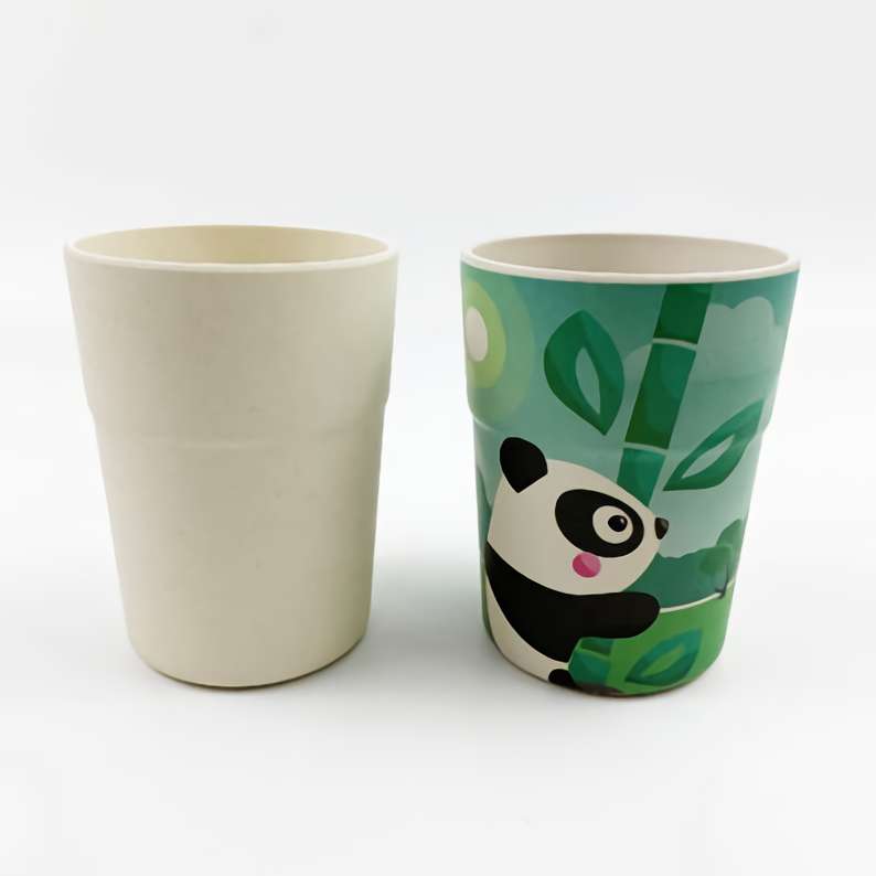 Mann Carton Print Biodegradable Customized Reusable Bamboo Fiber Milk Cup  for Baby and Kids with Hand Grip - China Bamboo Fiber Cup and Biodegradable  Reusable Cups price