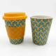 Mannbiotech - Eco-friendly Reusable Bamboo Fiber Cup 12oz with Silicone Lid & Sleeve