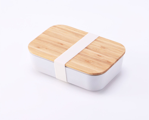 Mannbiotech - Eco-friendly Reusable Bamboo Fiber Lunch Box with Natural Bamboo Lid 35oz