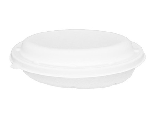 Mannbiotech - Manufacturer of Compostable 25oz Biodegradable Sugarcane Bagasse Oval Bowls with Lid