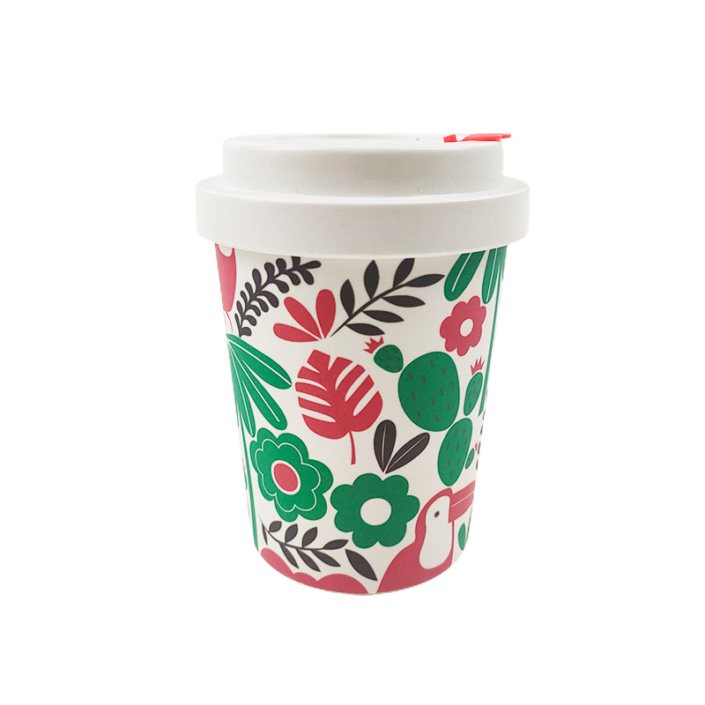 Mannbiotech - 12 oz OEM/ODM Bamboo Fiber Takeaway Custom Coffee Cups with Lids