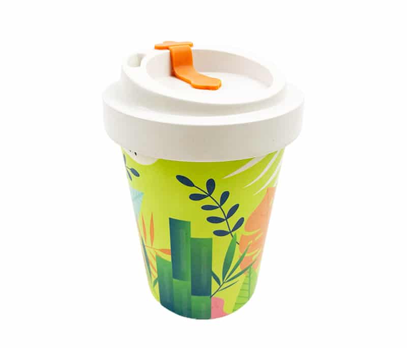 Mannbiotech - Personalized Takeaway Bamboo Eco Coffee Cups with Lids (For 12 Oz Cups)