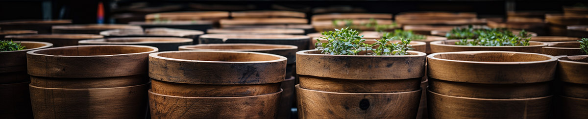 Wood Flower Pots for Plant Nursery