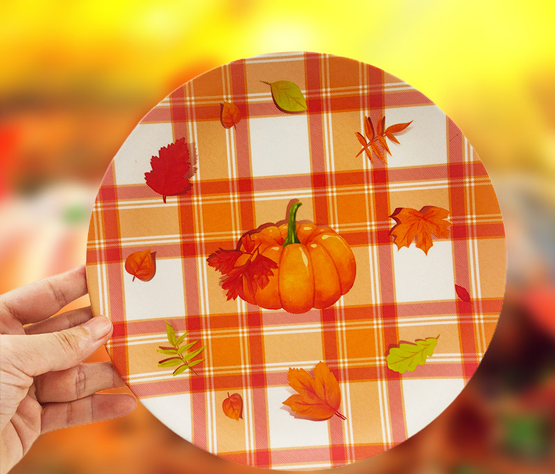 Delivered Order for Autumn Theme Bamboo Plates Reusable