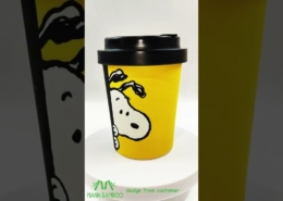 Mannbiotech - Video of Snoopy Bamboo Fiber Personalized Coffee Cups