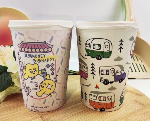 Mannbiotech - Video of Cartoon Print Reusable Coffee Cups
