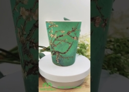 Video of Customized Flower Biodegradable Coffee Cups