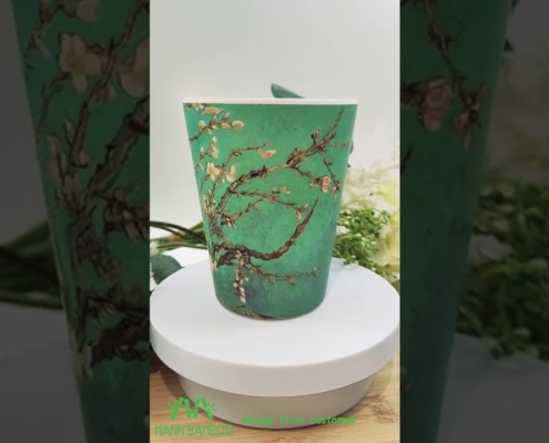 Video of Customized Flower Biodegradable Coffee Cups
