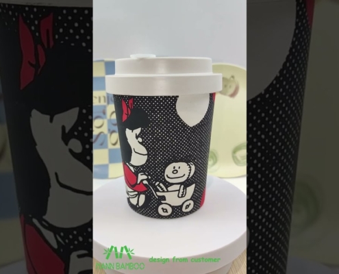 Mannbiotech - Video of Comic Pattern Reusable Personalized Coffee Cups