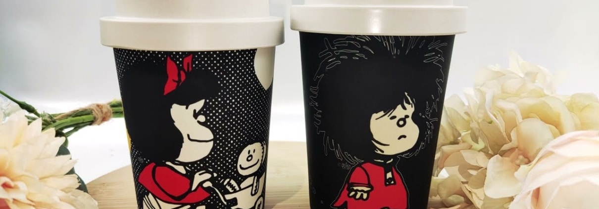 Mannbiotech - Video of Comic Cartoon Bamboo Fiber Eco Coffee Cups