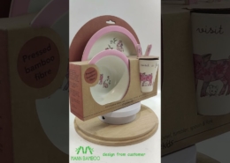 Mannbiotech - Video of Custom Cartoon Childrens Bamboo Dinner Set